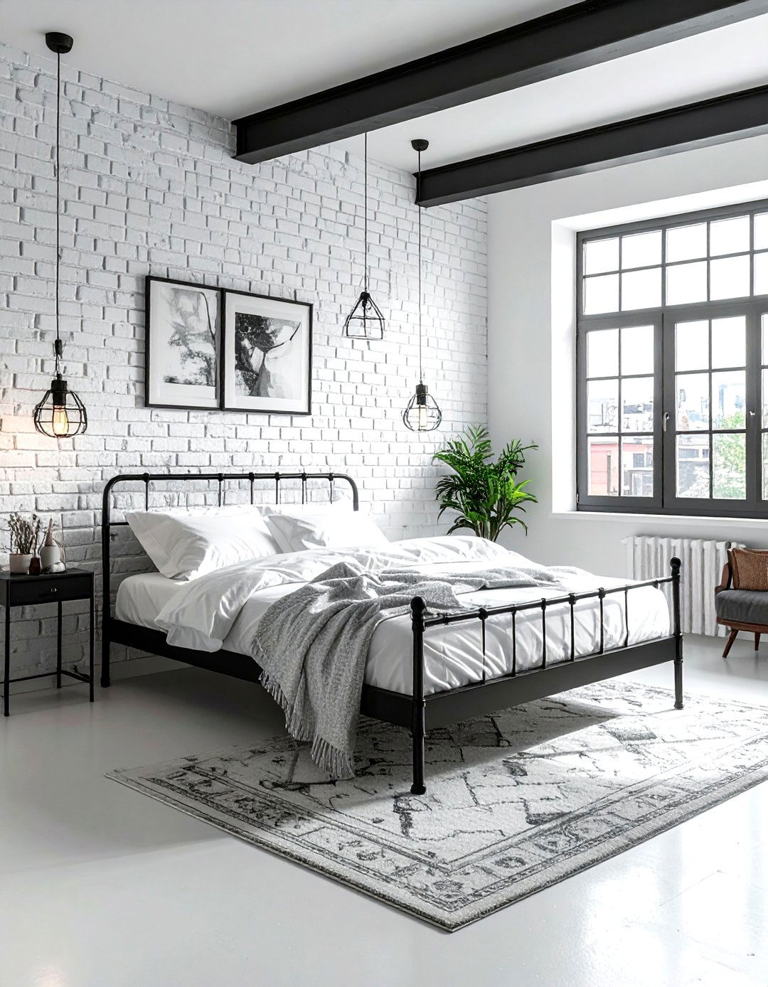 Industrial White Bedroom - 30 bright white bedroom ideas