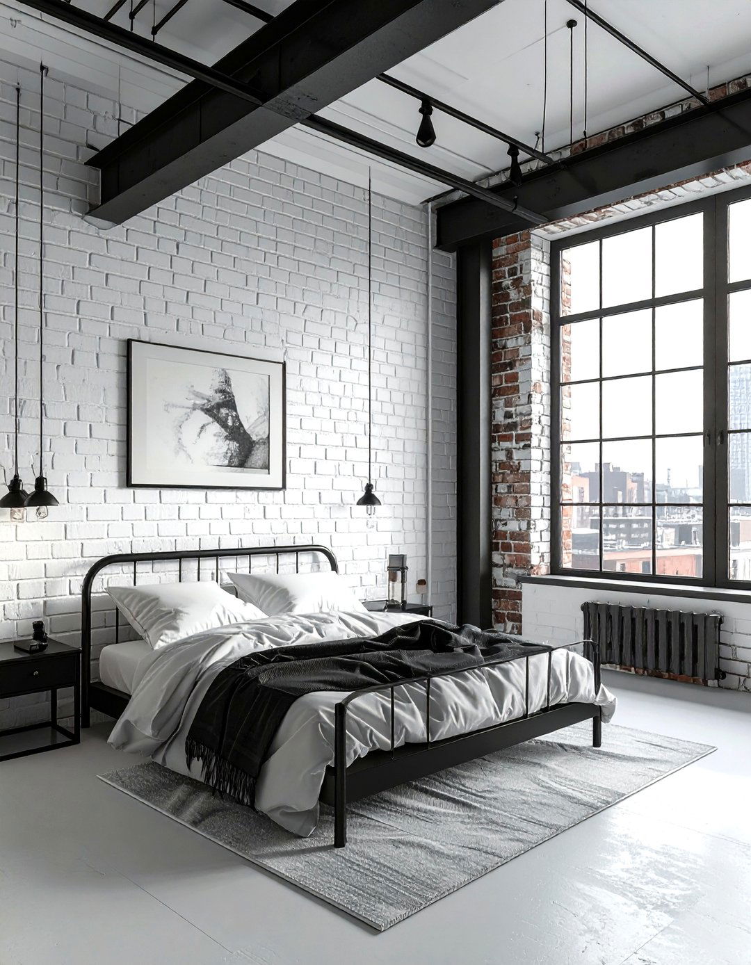Industrial White Bedroom - 30 contemporary white bedroom ideas