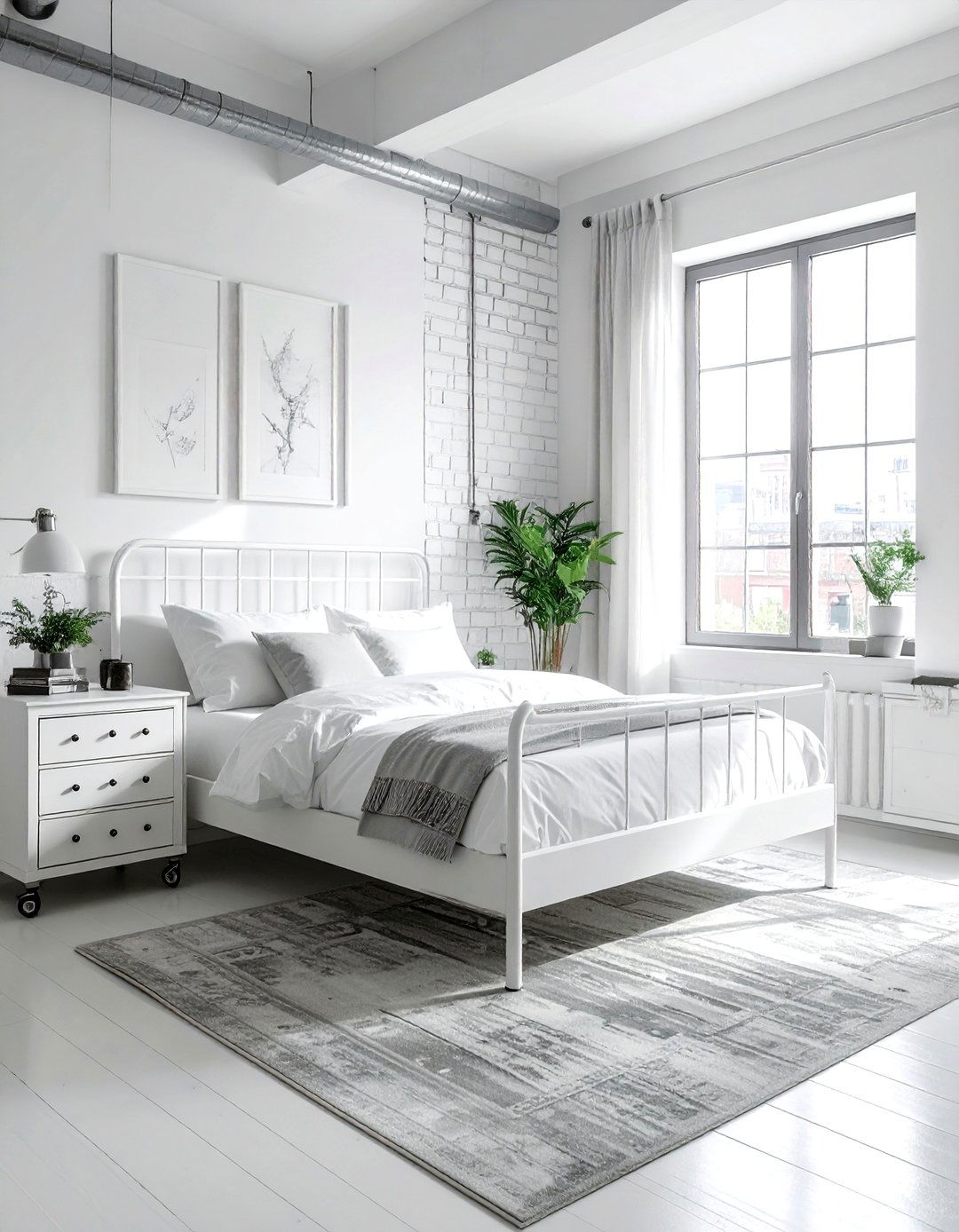 Industrial White Bedroom - 30 white bedroom furniture ideas
