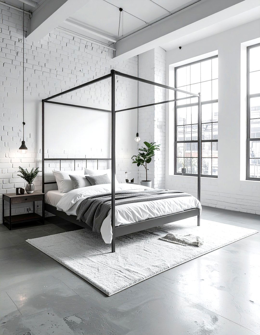 Industrial White Bedroom - 30 white bedroom ideas