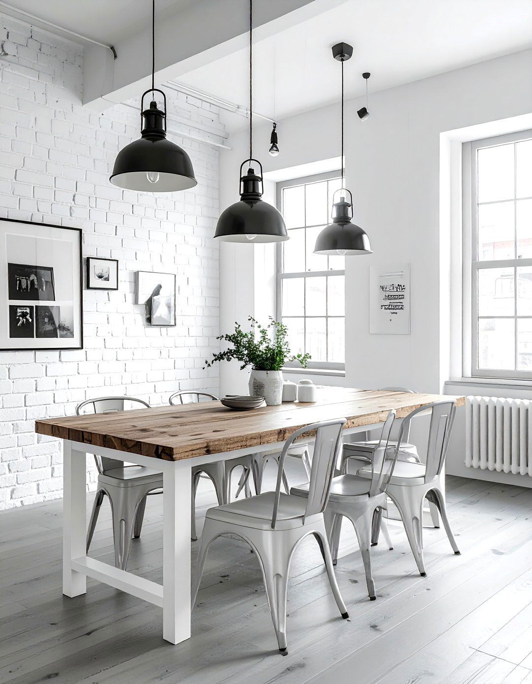 Industrial White Dining Room - 30 white dining room design ideas