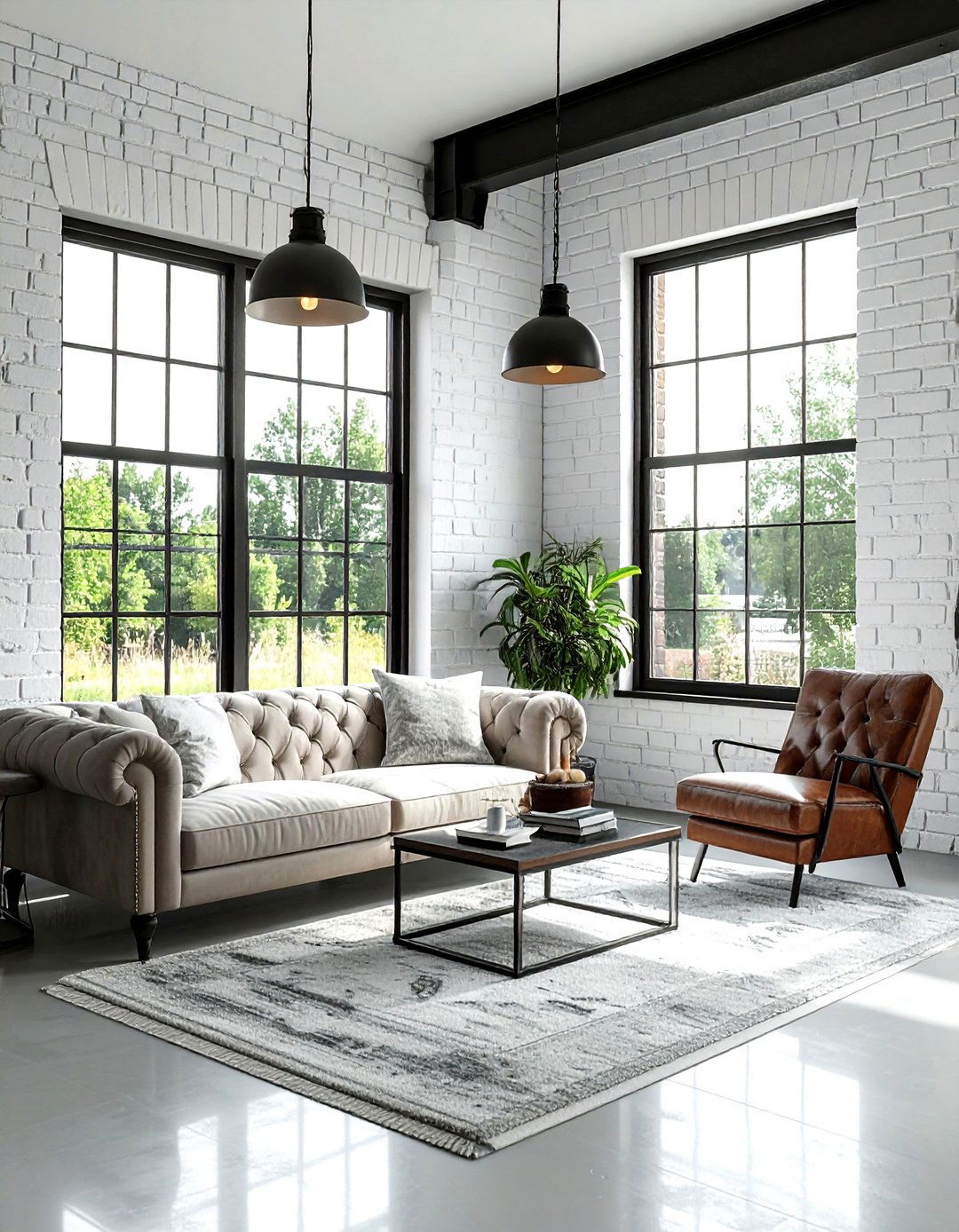 Industrial White Farmhouse Living Room Look - 30 farmhouse white living room ideas
