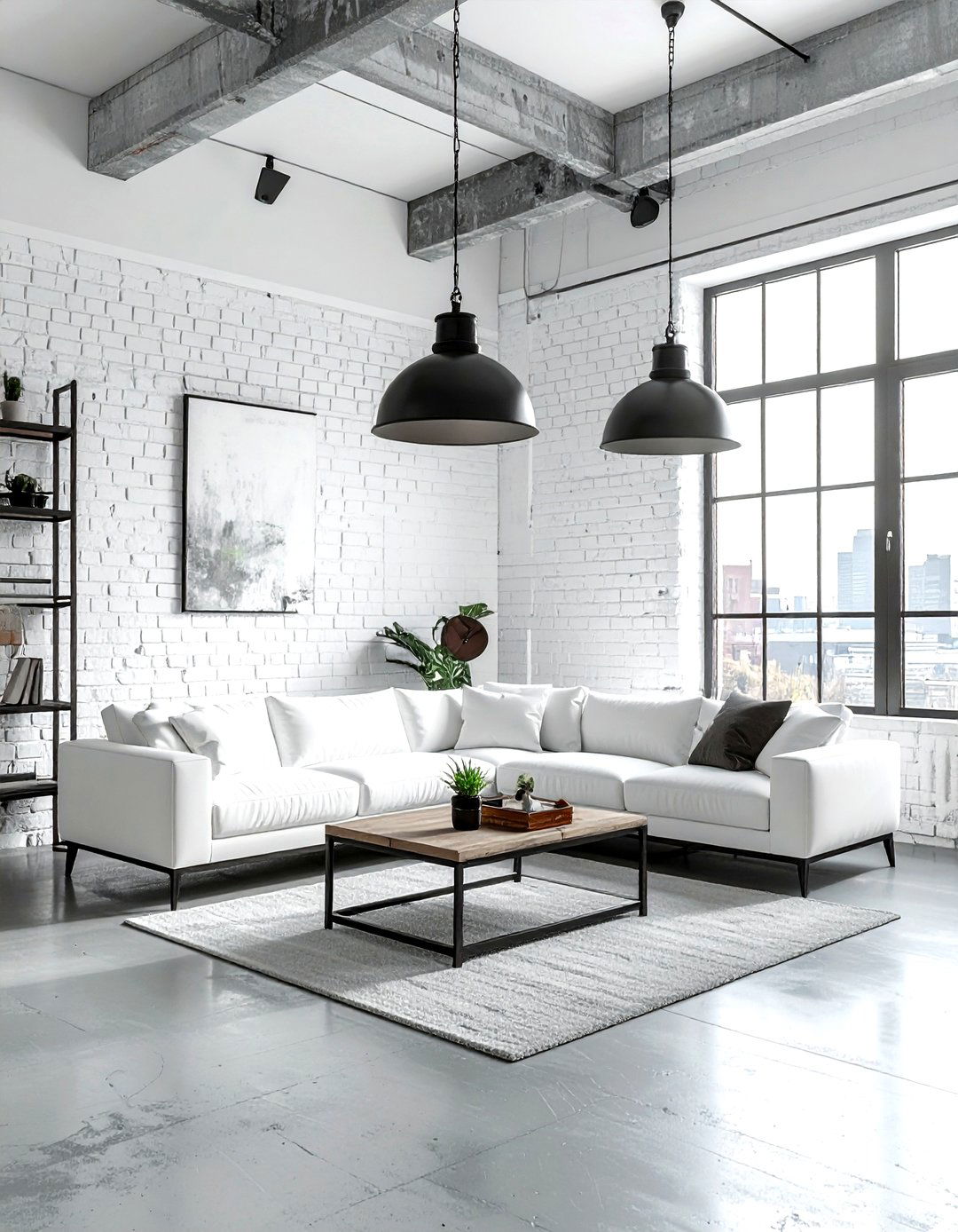 Industrial White Living Room - 30 modern white living room ideas