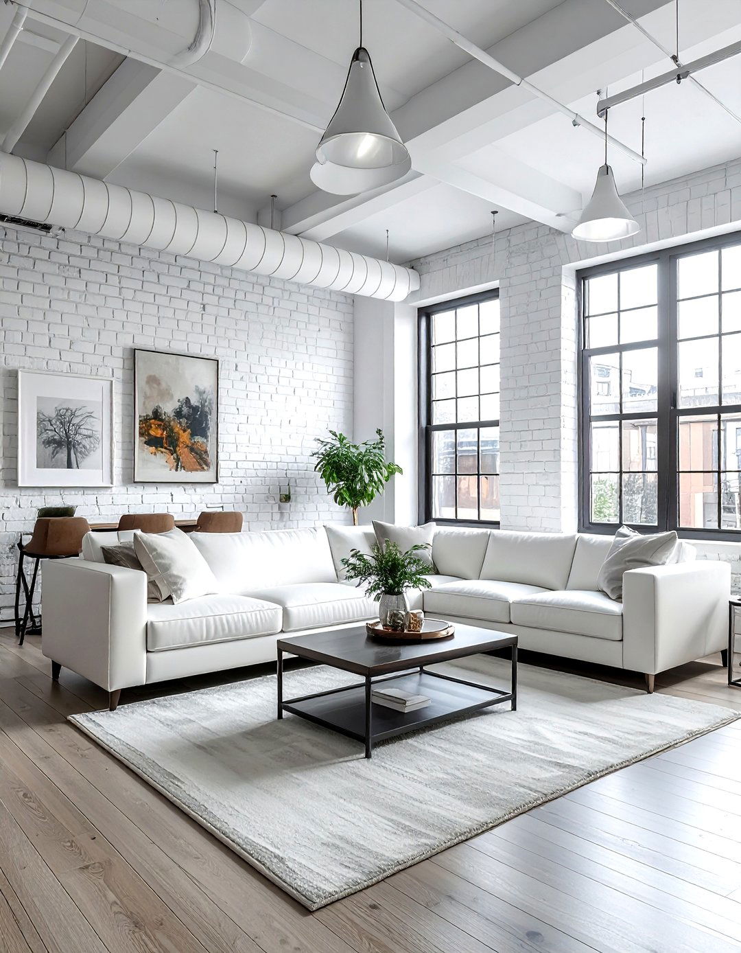 Industrial White Living Room - 30 white living room decor ideas