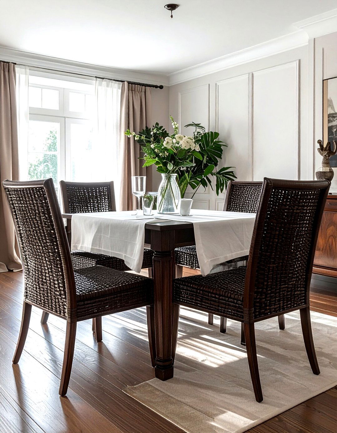 Industrial Wicker Dining Chairs - 30 wicker dining room ideas