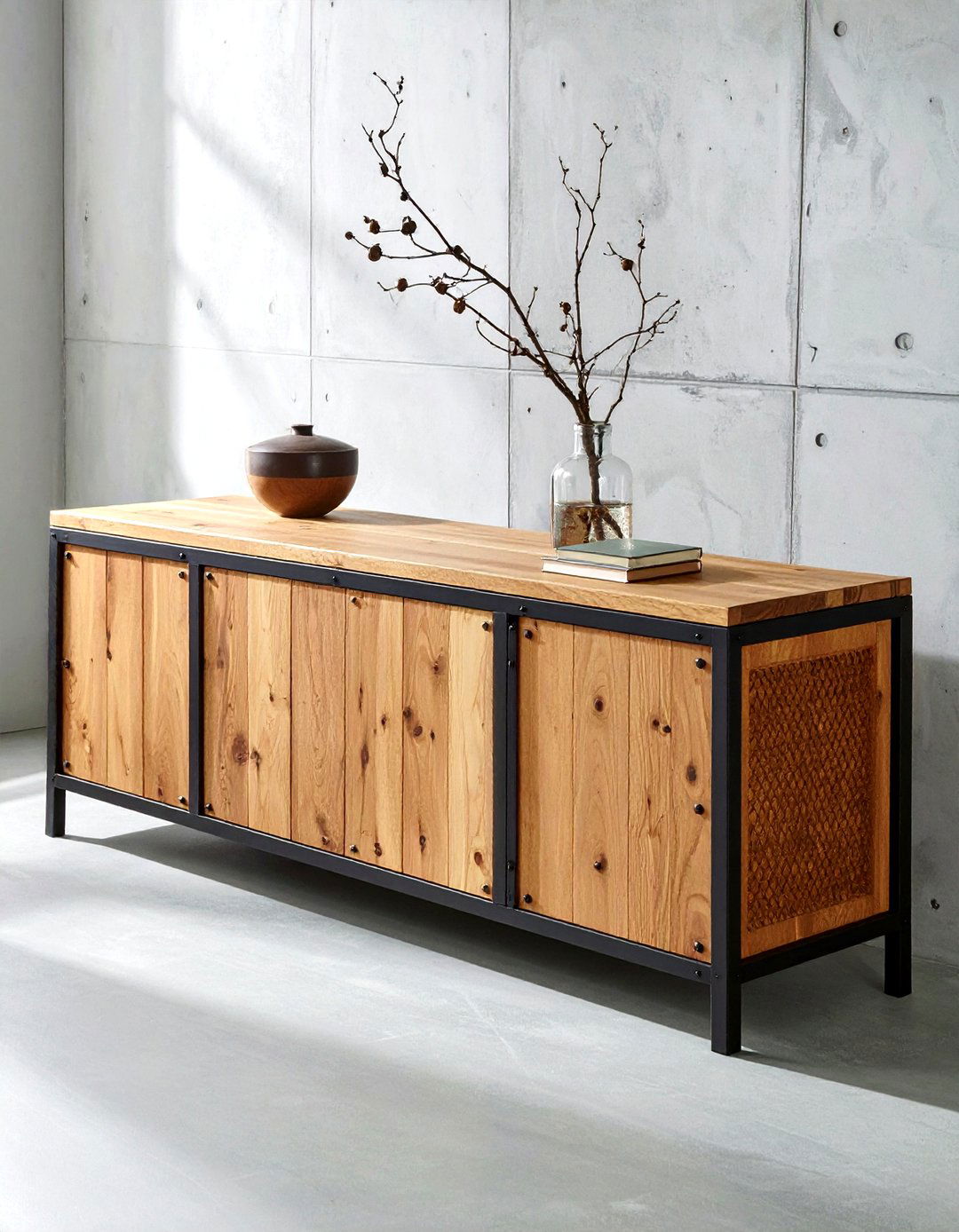 Industrial Wood And Metal Buffet - 30 wood buffet dining room ideas