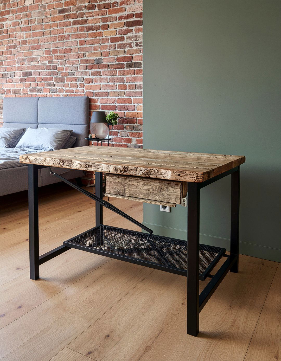 Industrial Wood And Metal Desk - 30 bedroom desk with drawers
