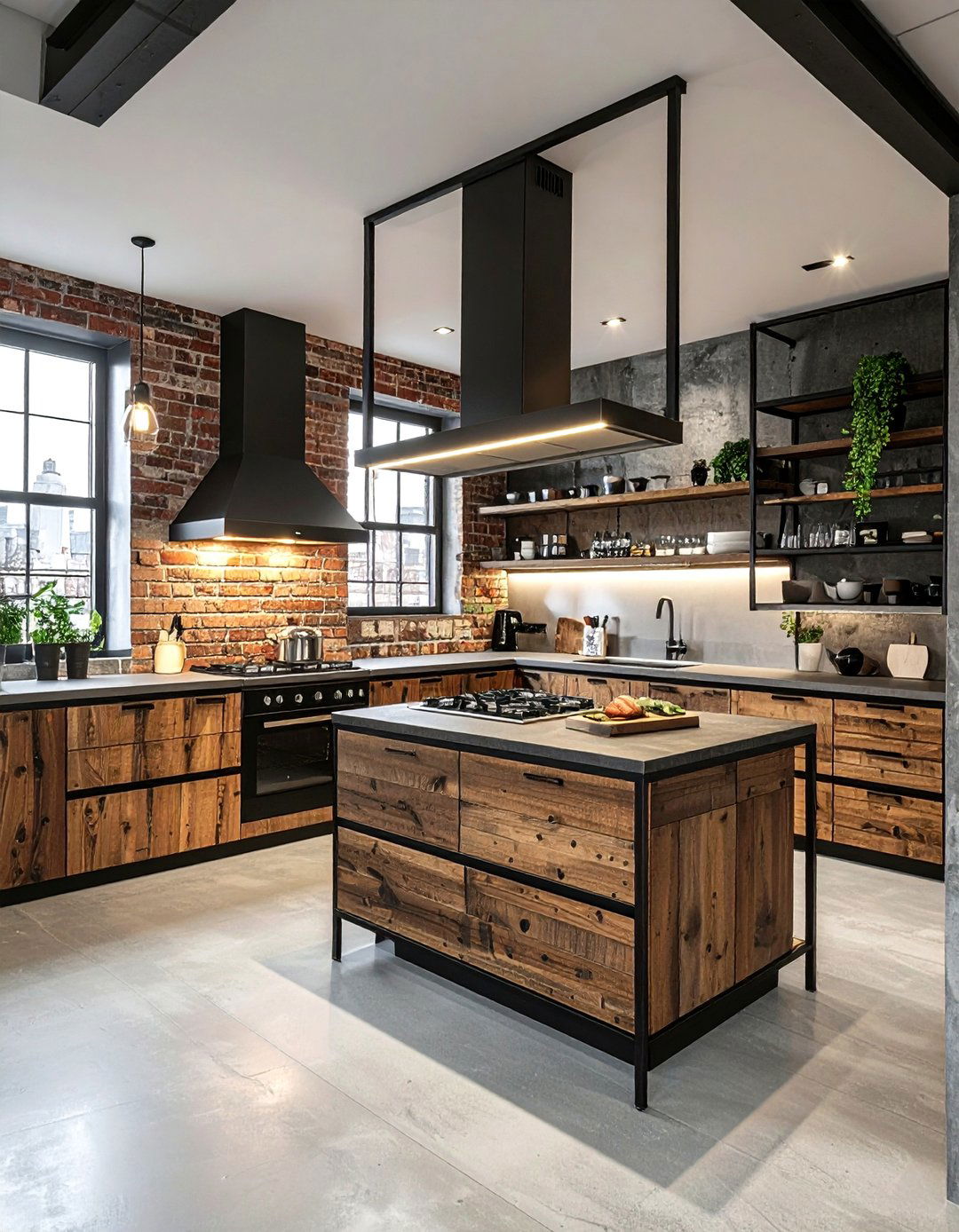 Industrial Wood And Metal Kitchen - 30 wood kitchen ideas