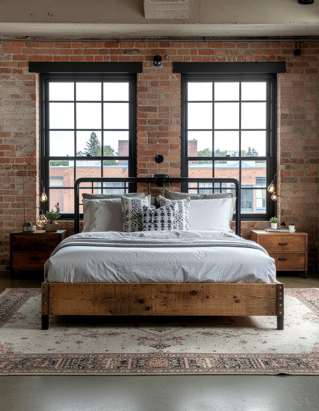 Industrial Wood Bed - 30 bedroom reclaimed wood furniture ideas