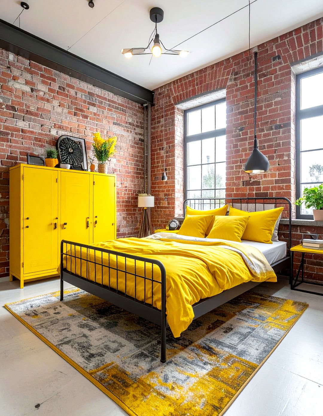 Industrial Yellow Bedroom - 30 bright yellow bedroom ideas