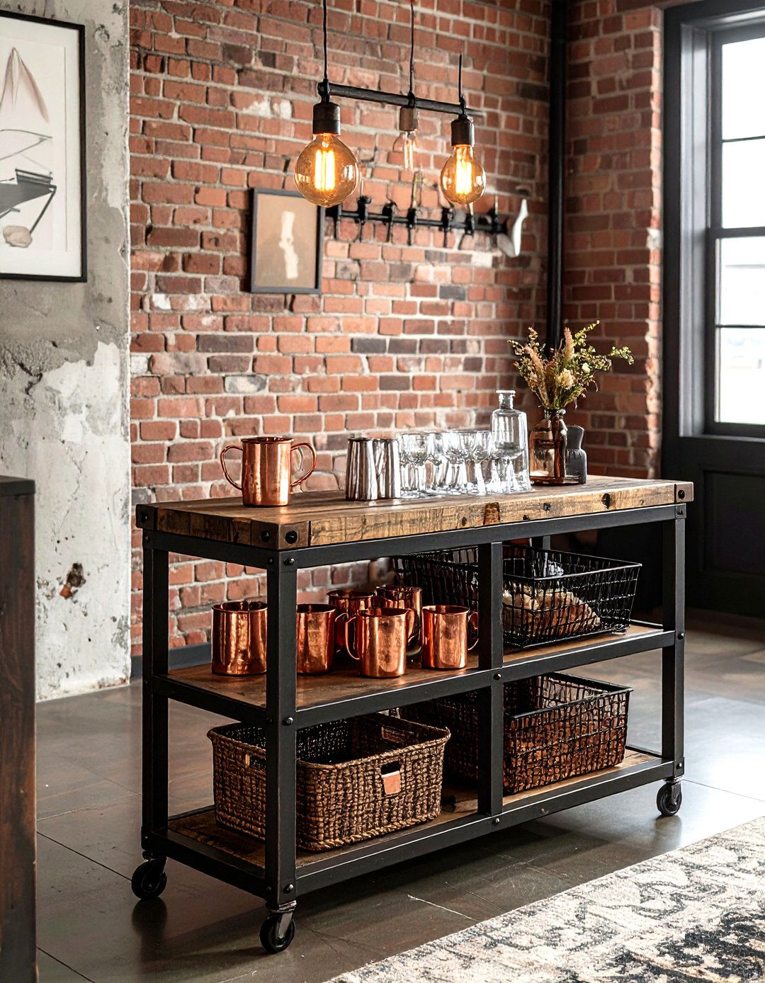 Industrial bar cart - 30 bar cart styling ideas