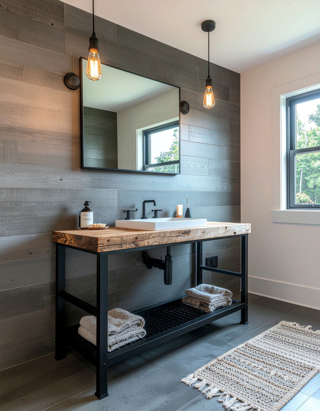 Industrial bathroom vanity - 30 modern bathroom vanity ideas