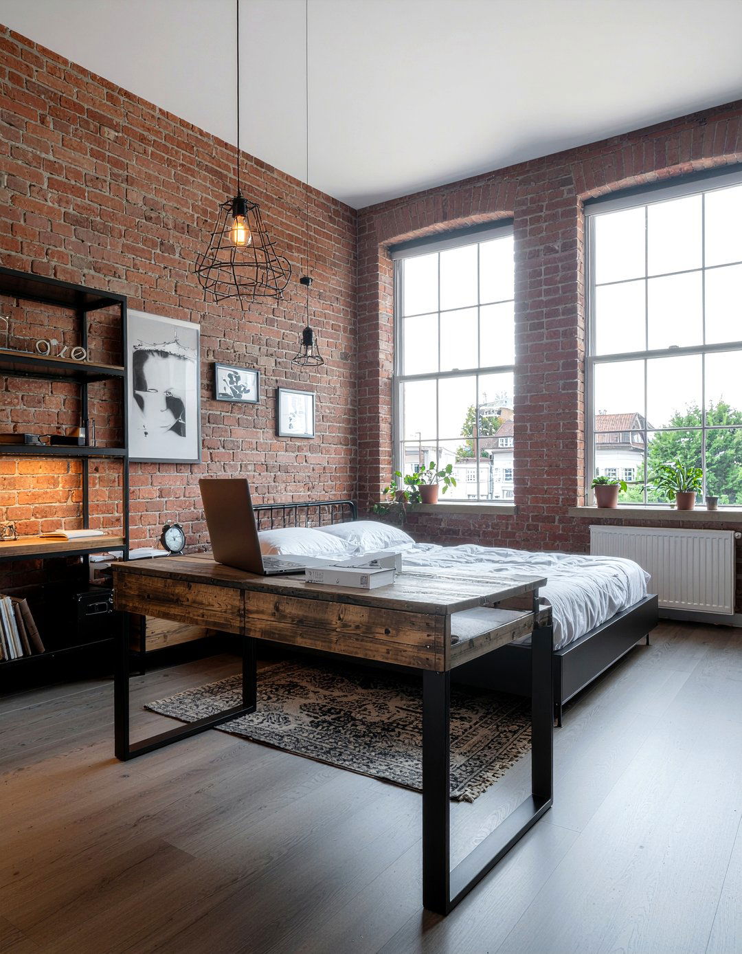 Industrial bedroom office - 30 bedroom office combo ideas
