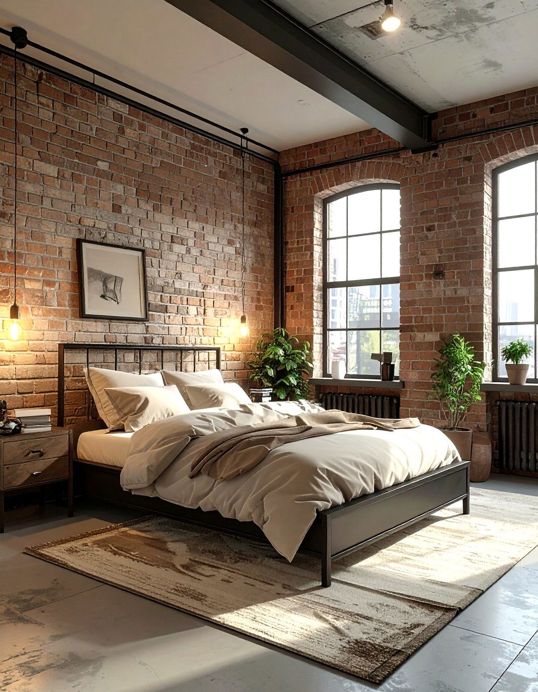 Industrial beige bedroom - 30 beige bedroom decor ideas