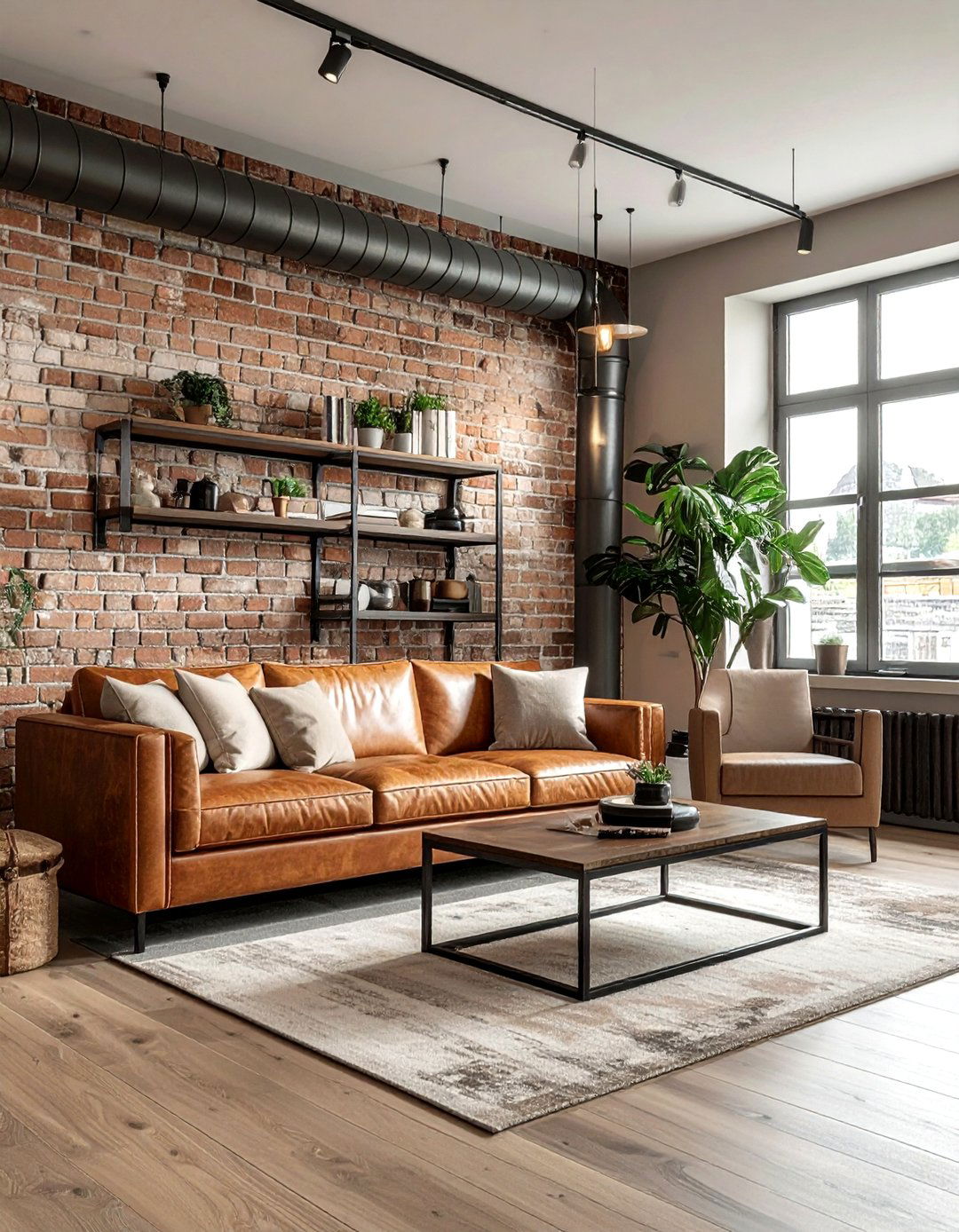 Industrial beige living room - 30 beige living room decor ideas