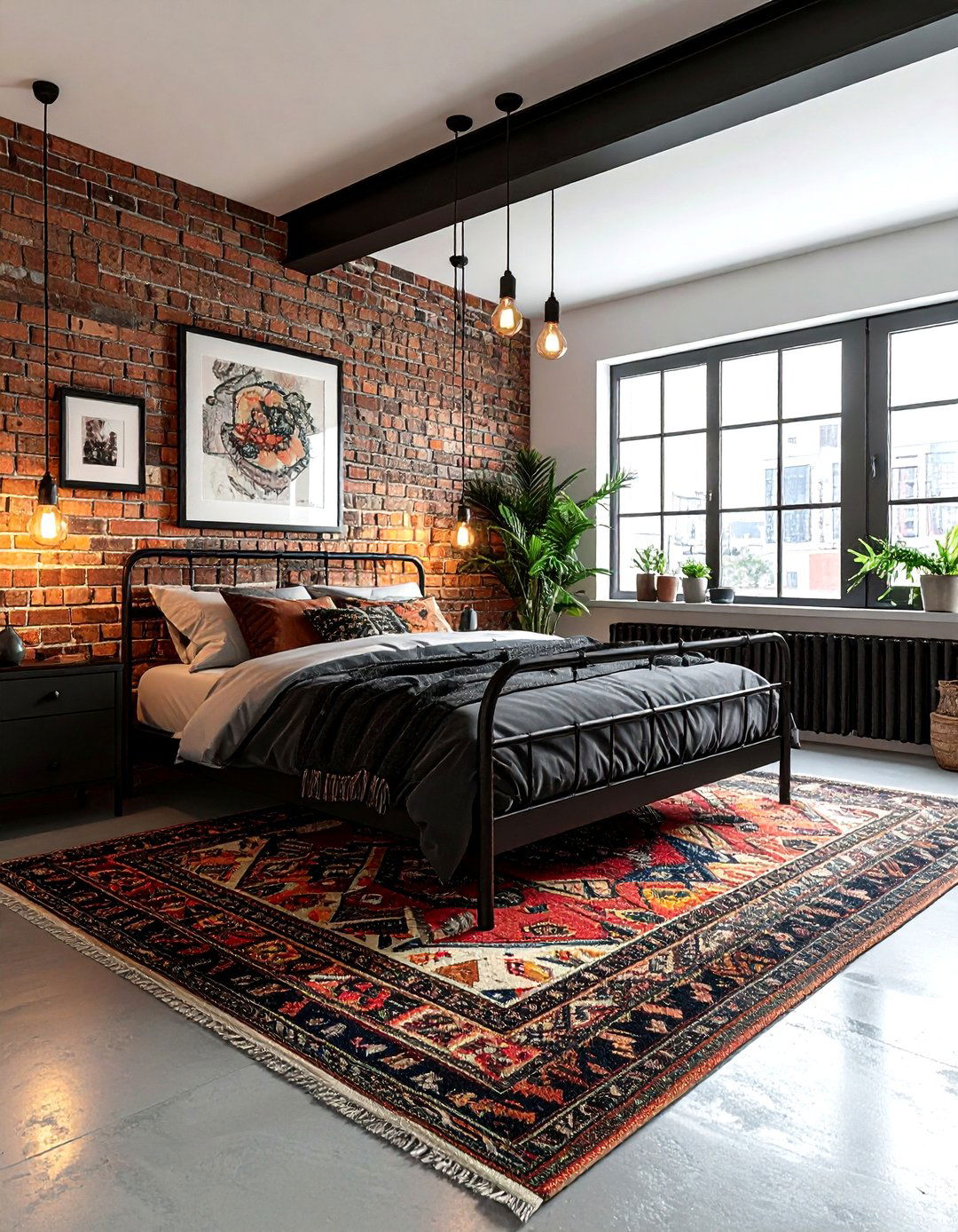 Industrial black boho bedroom - 30 bohemian black bedroom ideas