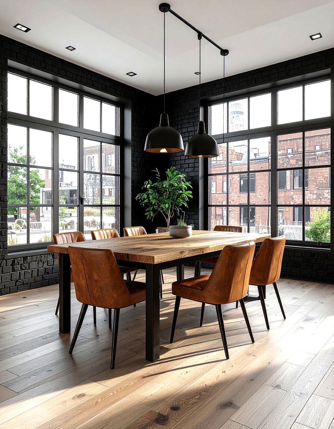 Industrial black dining room - 30 dark black dining room ideas