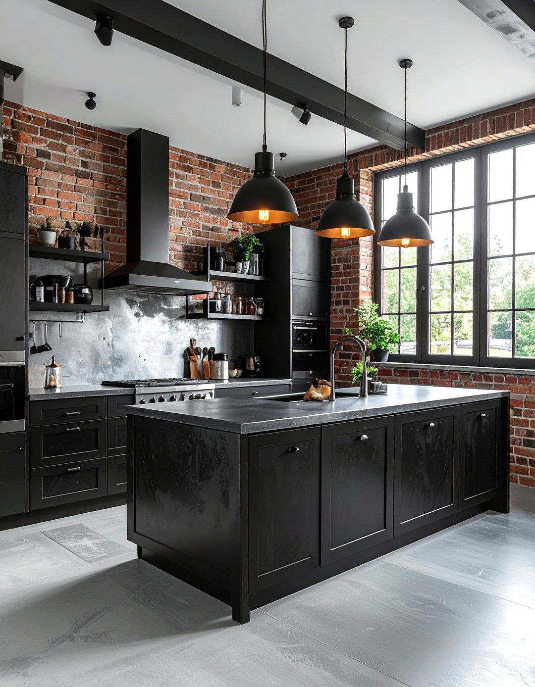 Industrial black kitchen cabinets - 30 black kitchen cabinet ideas