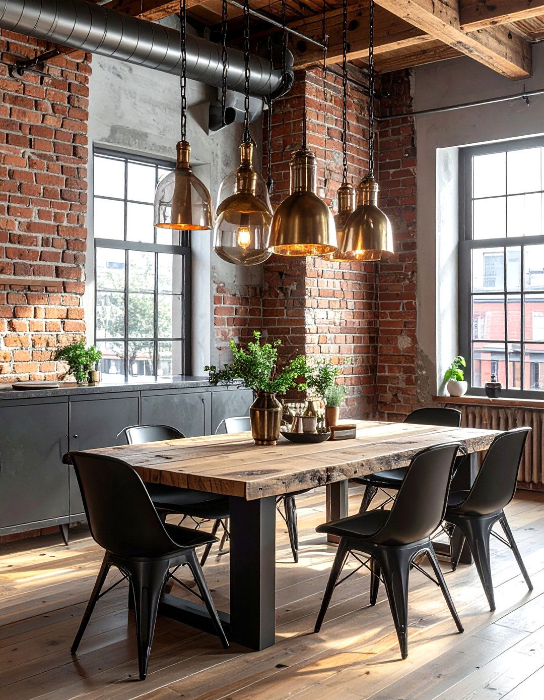 Industrial brass pipe chandelier - 30 brass chandelier dining room ideas