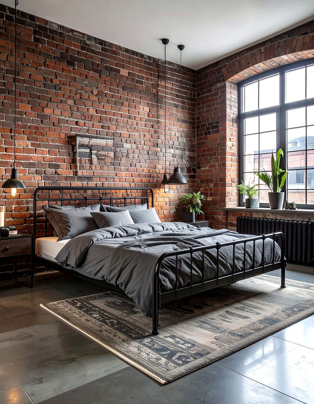 Industrial brick bedroom wall - 30 brick accent ideas