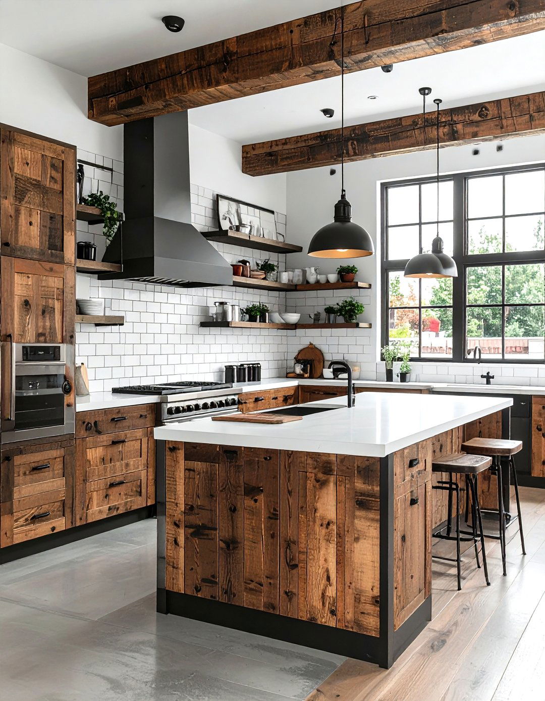Industrial brown and white kitchen - 30 brown and white kitchen ideas