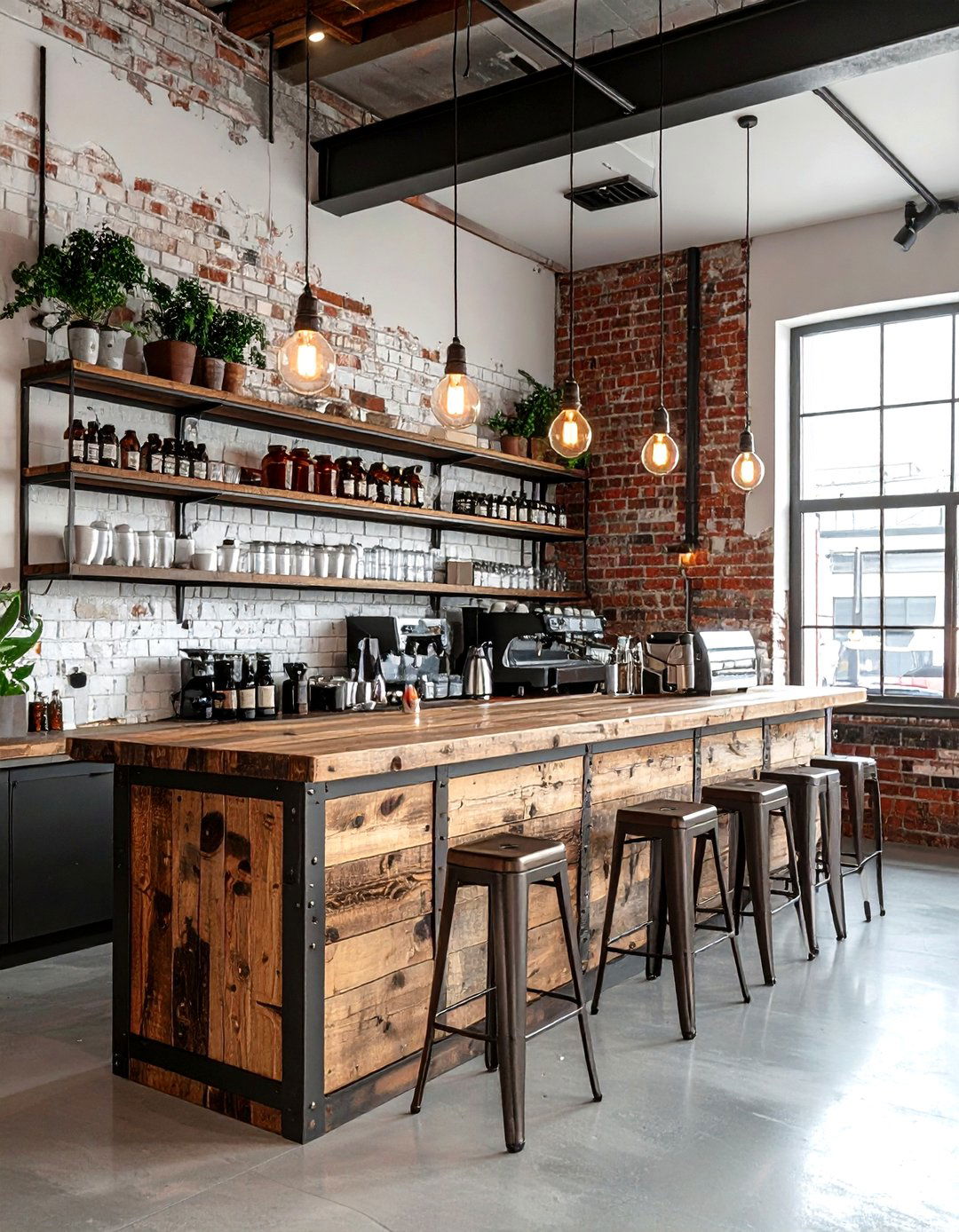 Industrial coffee bar - 30 kitchen coffee bar ideas