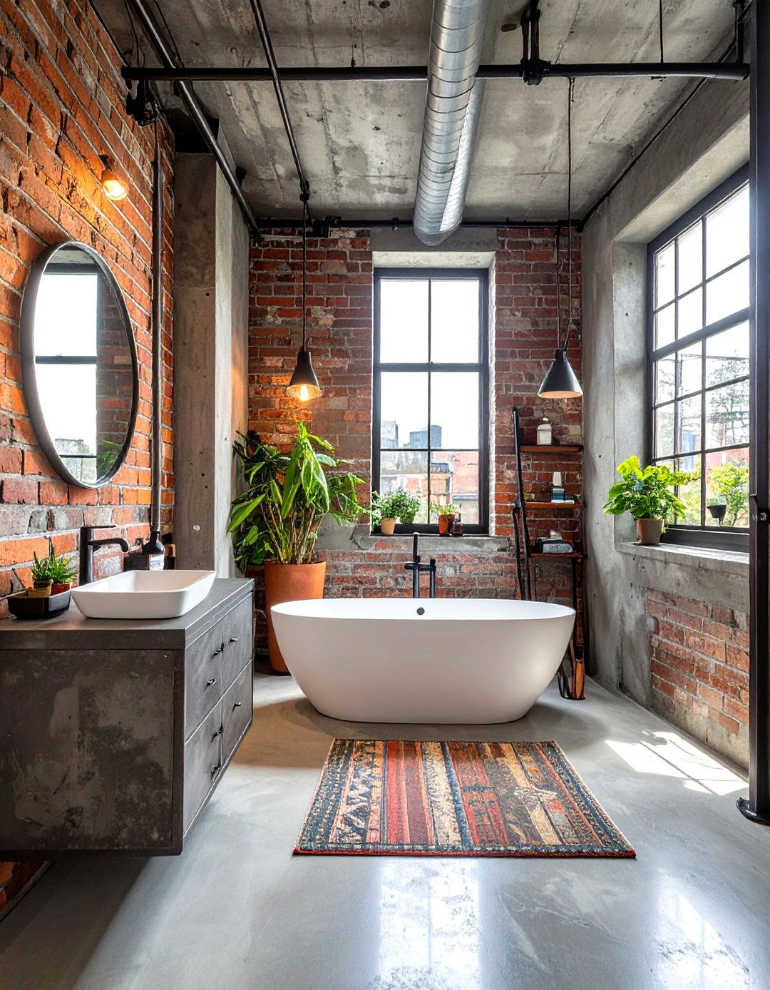 Industrial concrete bathroom - 30 concrete countertop bathroom ideas
