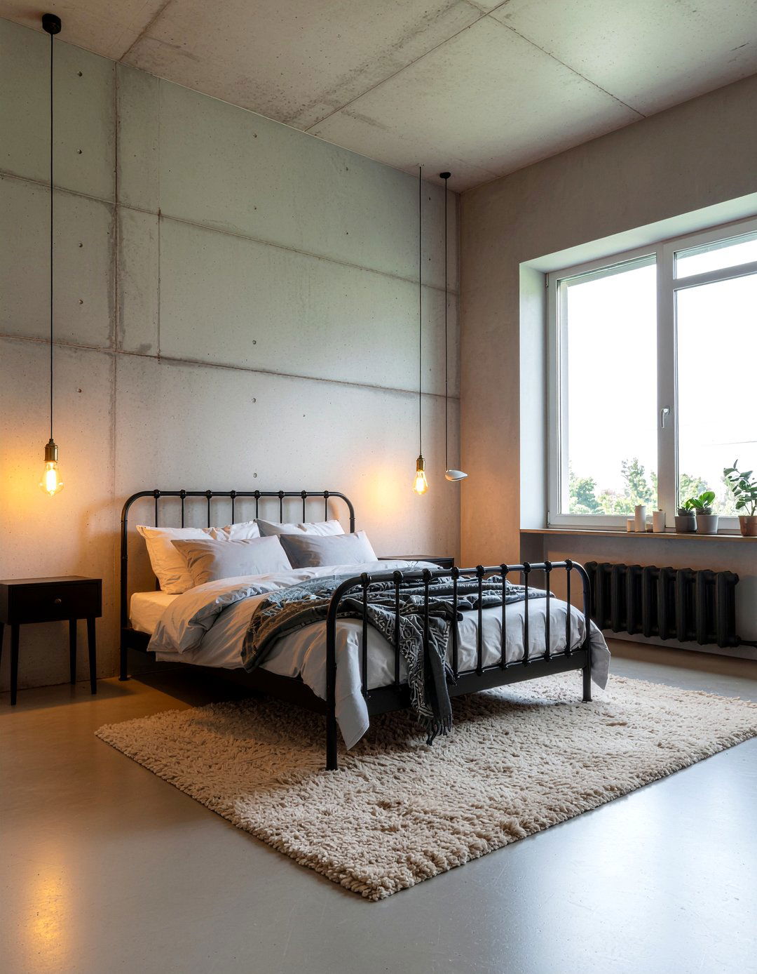 Industrial concrete bedroom - 30 concrete bedroom ideas