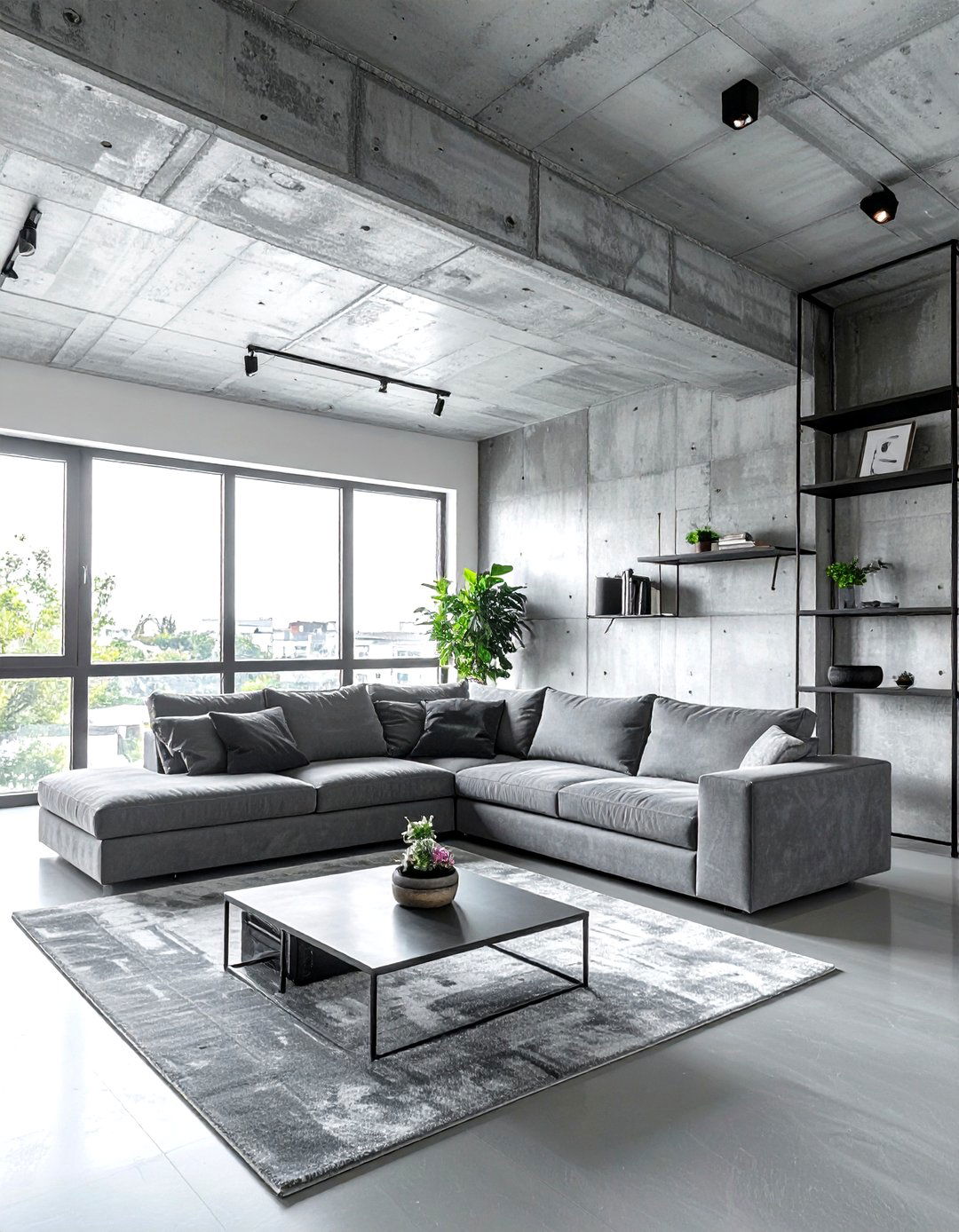 Industrial concrete ceiling wallpaper - 30 living room ceiling wallpapers