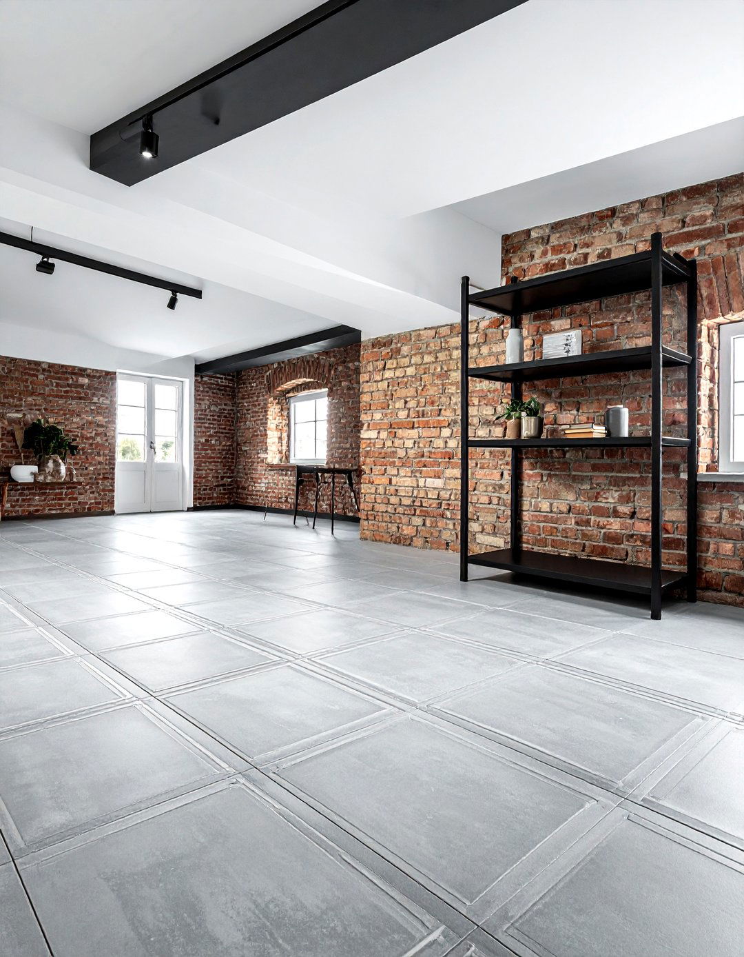 Industrial concrete pattern tile - 30 patterned floor kitchen ideas