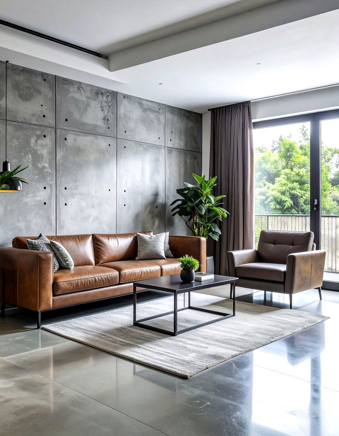Industrial concrete wallpaper - 30 living room wallpapers