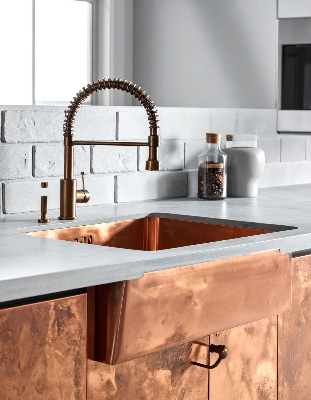 Industrial copper sink - 30 copper sink kitchen ideas