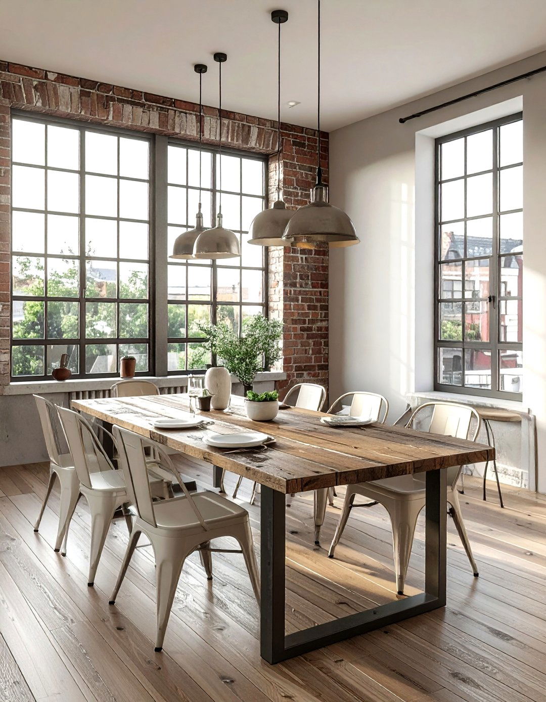 Industrial cream dining room - 30 cream dining room design ideas