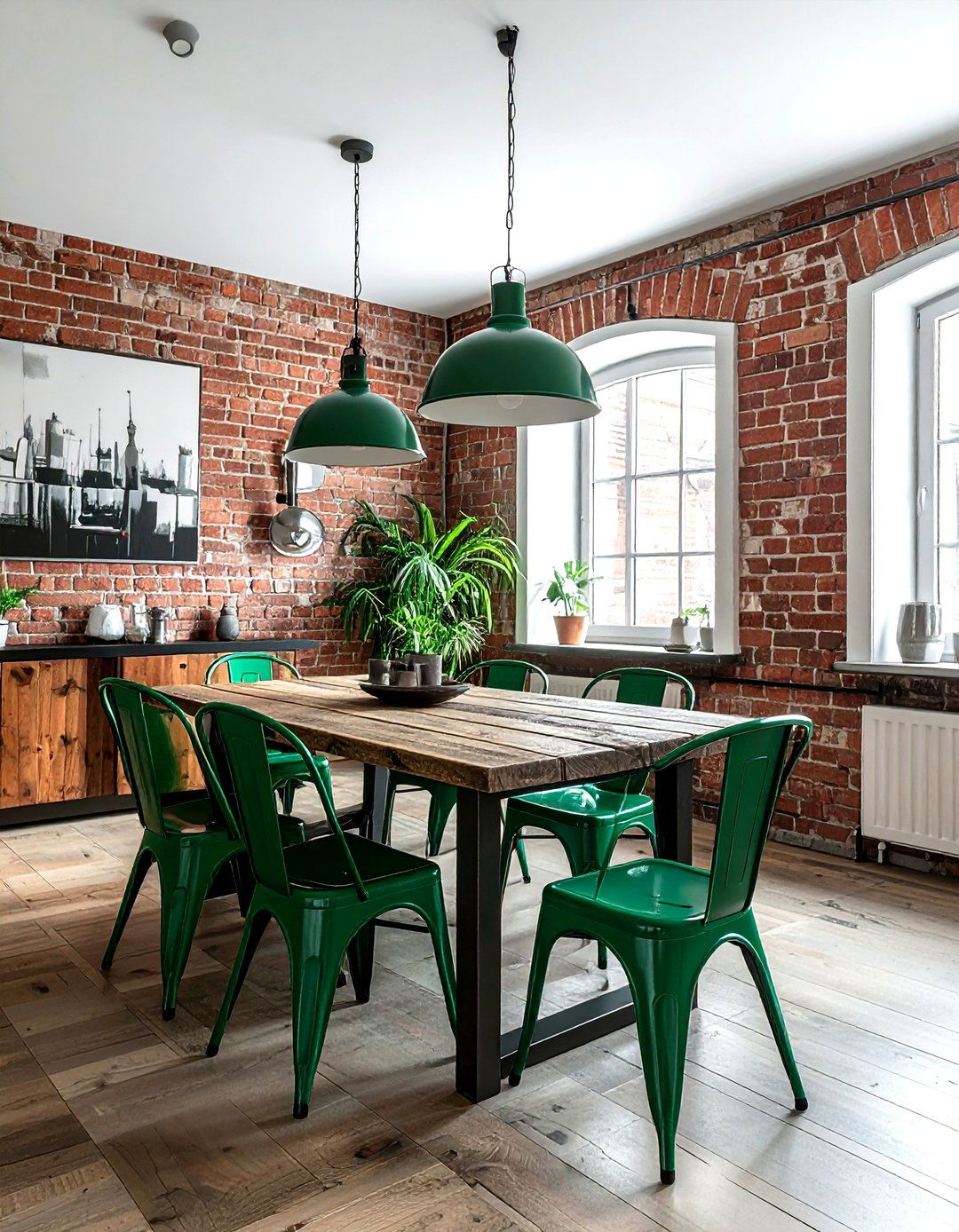 Industrial emerald green dining room - 30 emerald dining room ideas