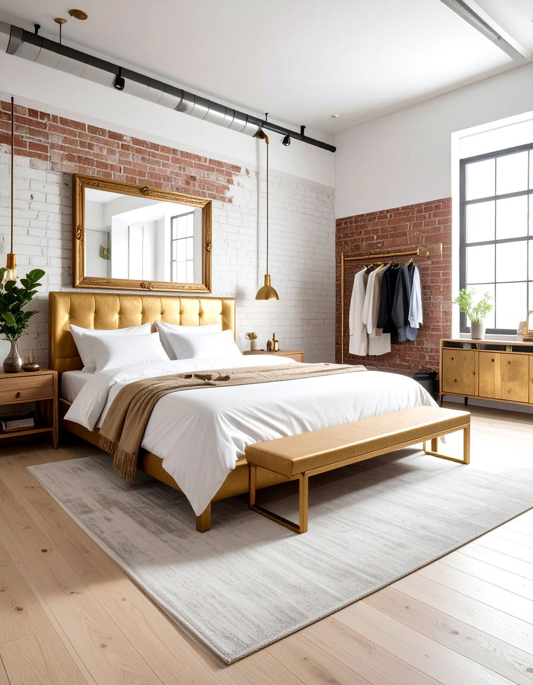 Industrial gold bedroom - 30 gold bedroom ideas