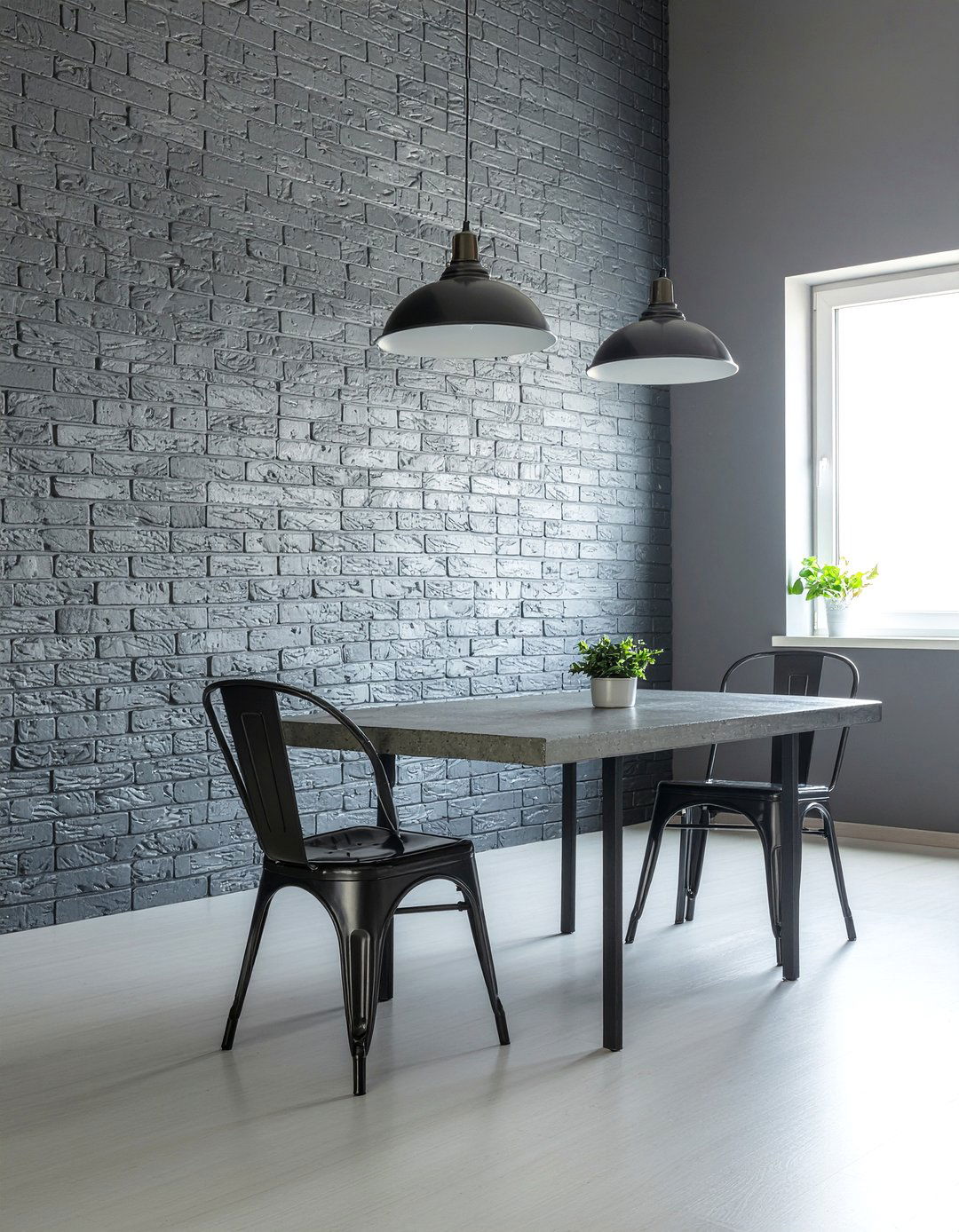 Industrial gray dining room - 30 dark gray dining room ideas