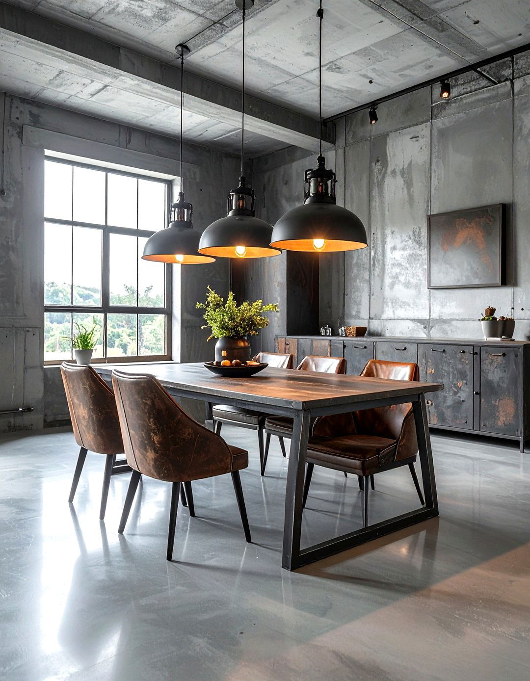 Industrial gray dining room - 30 gray dining room design ideas