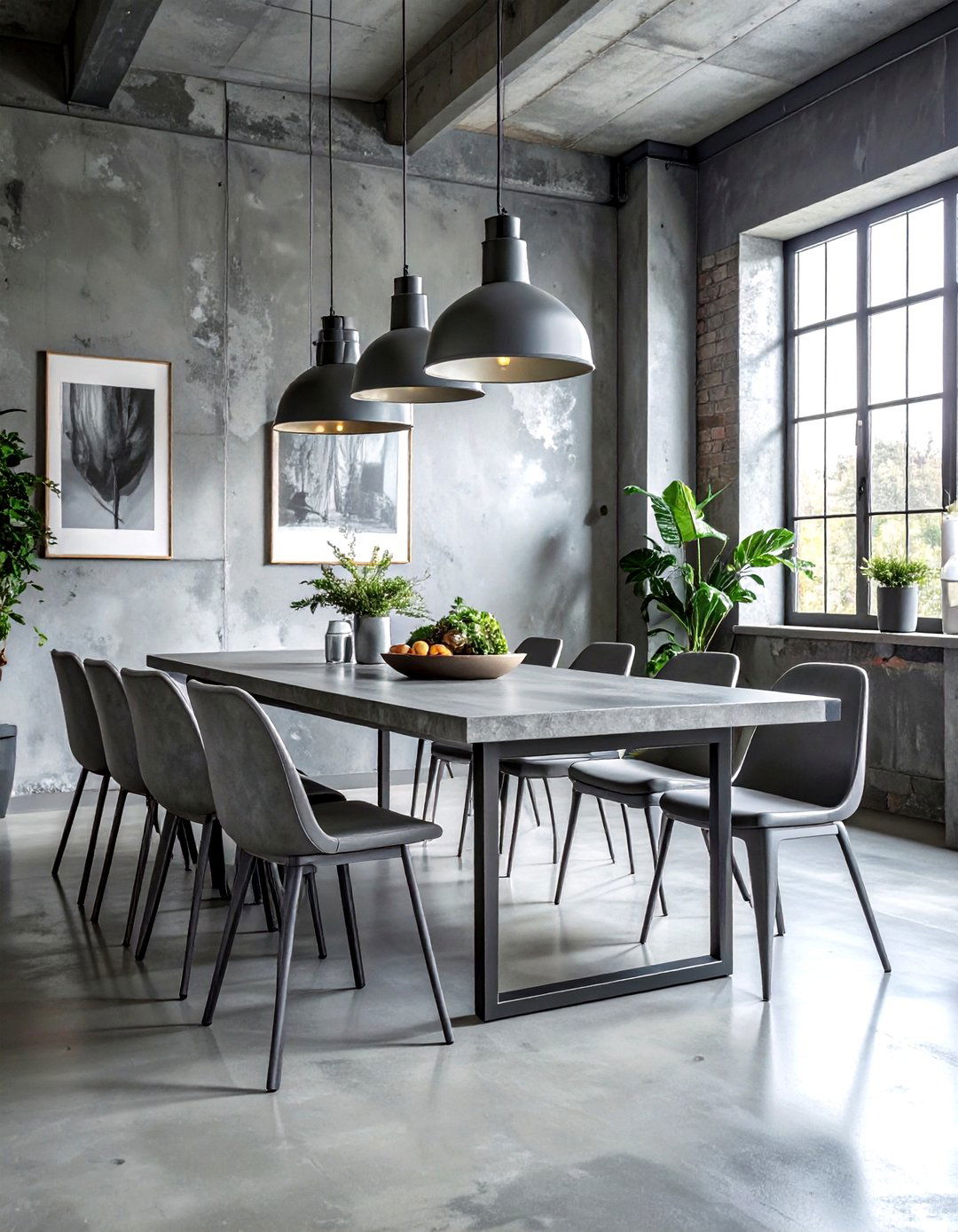 Industrial gray dining room - 30 monochromatic dining room ideas