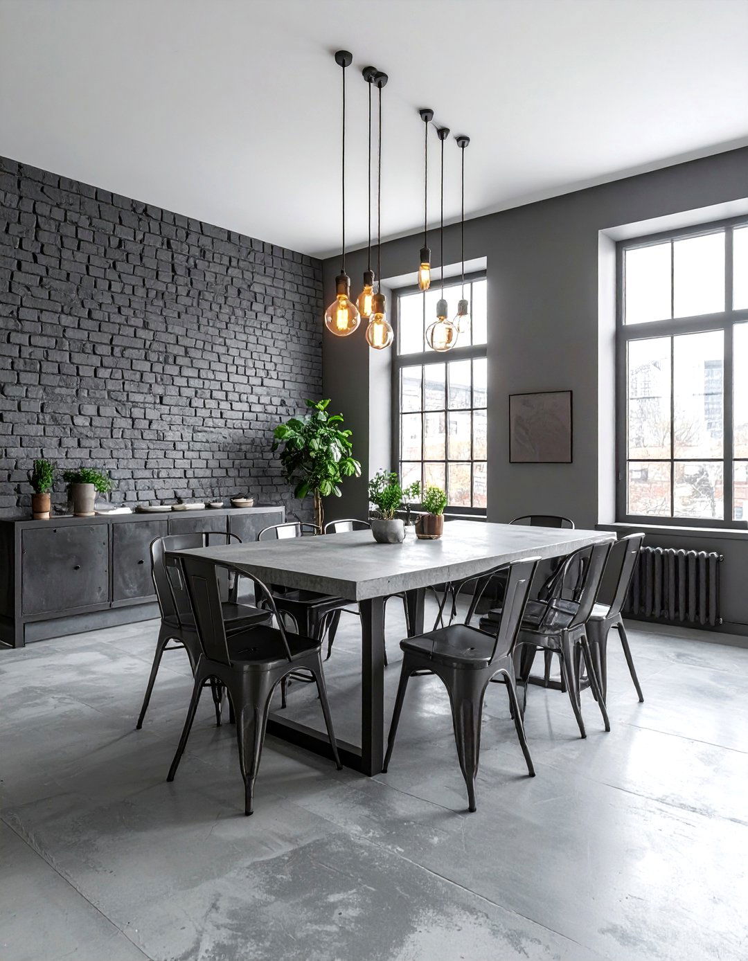 Industrial gray dining room - 30 cool gray dining room ideas