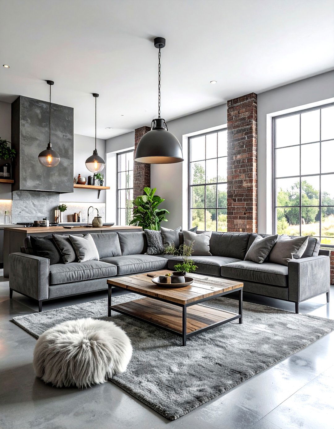 Industrial gray farmhouse living room - 30 farmhouse gray living room ideas
