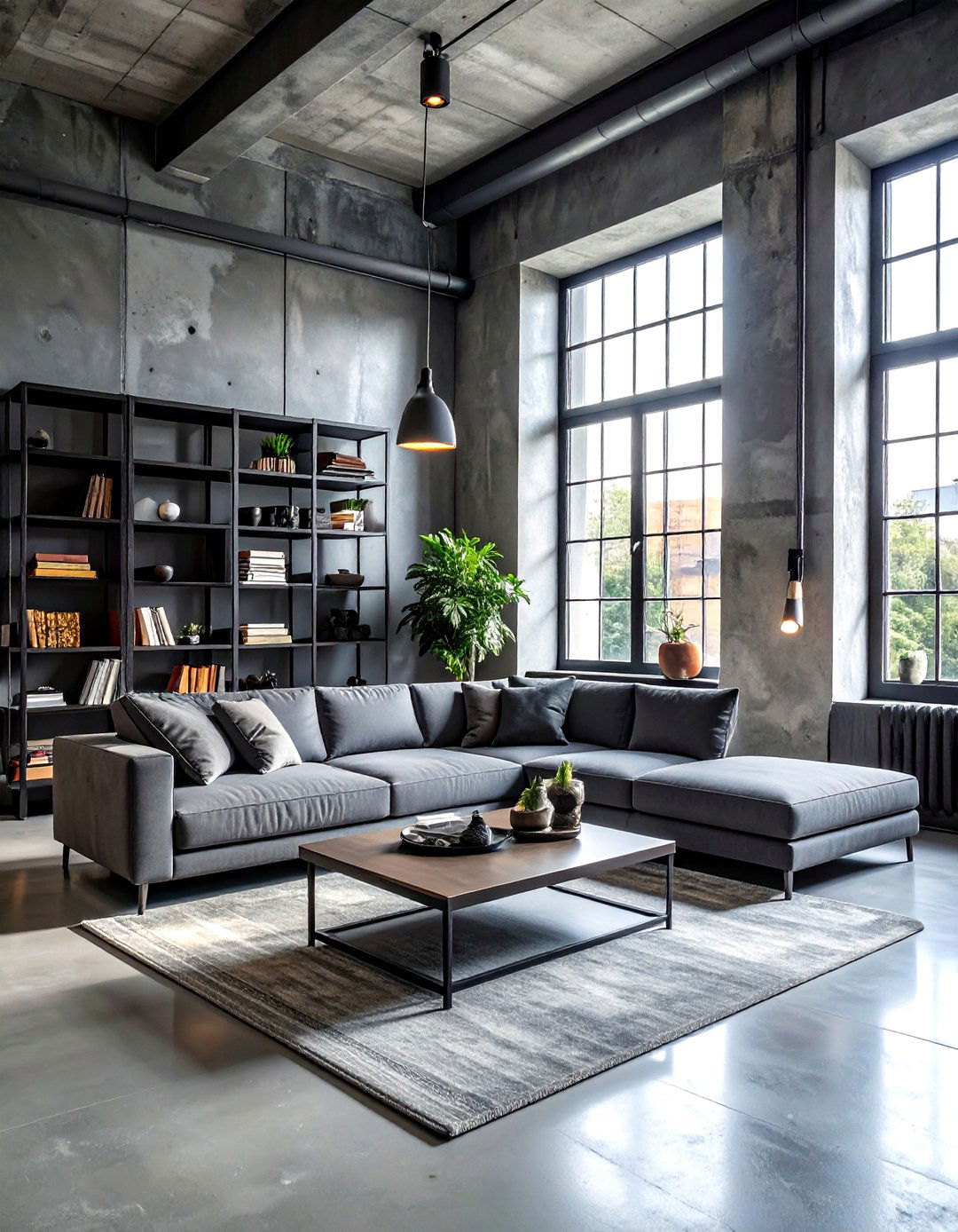 Industrial gray living room - 30 minimalist gray living room ideas