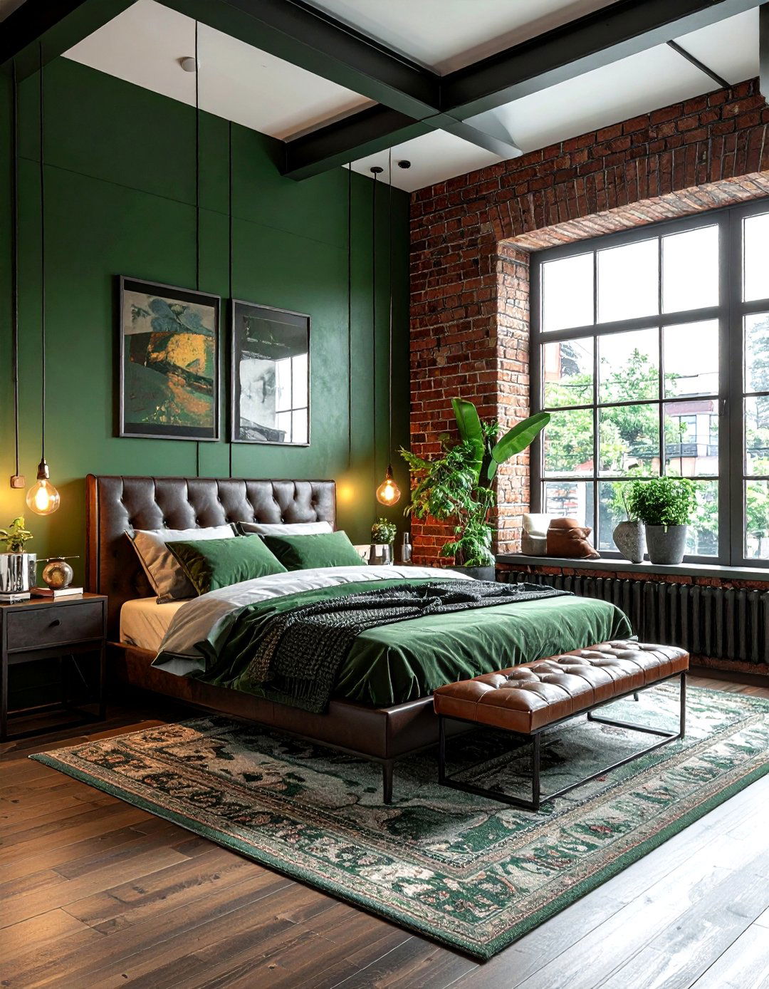 Industrial green bedroom - 30 cool green bedroom ideas