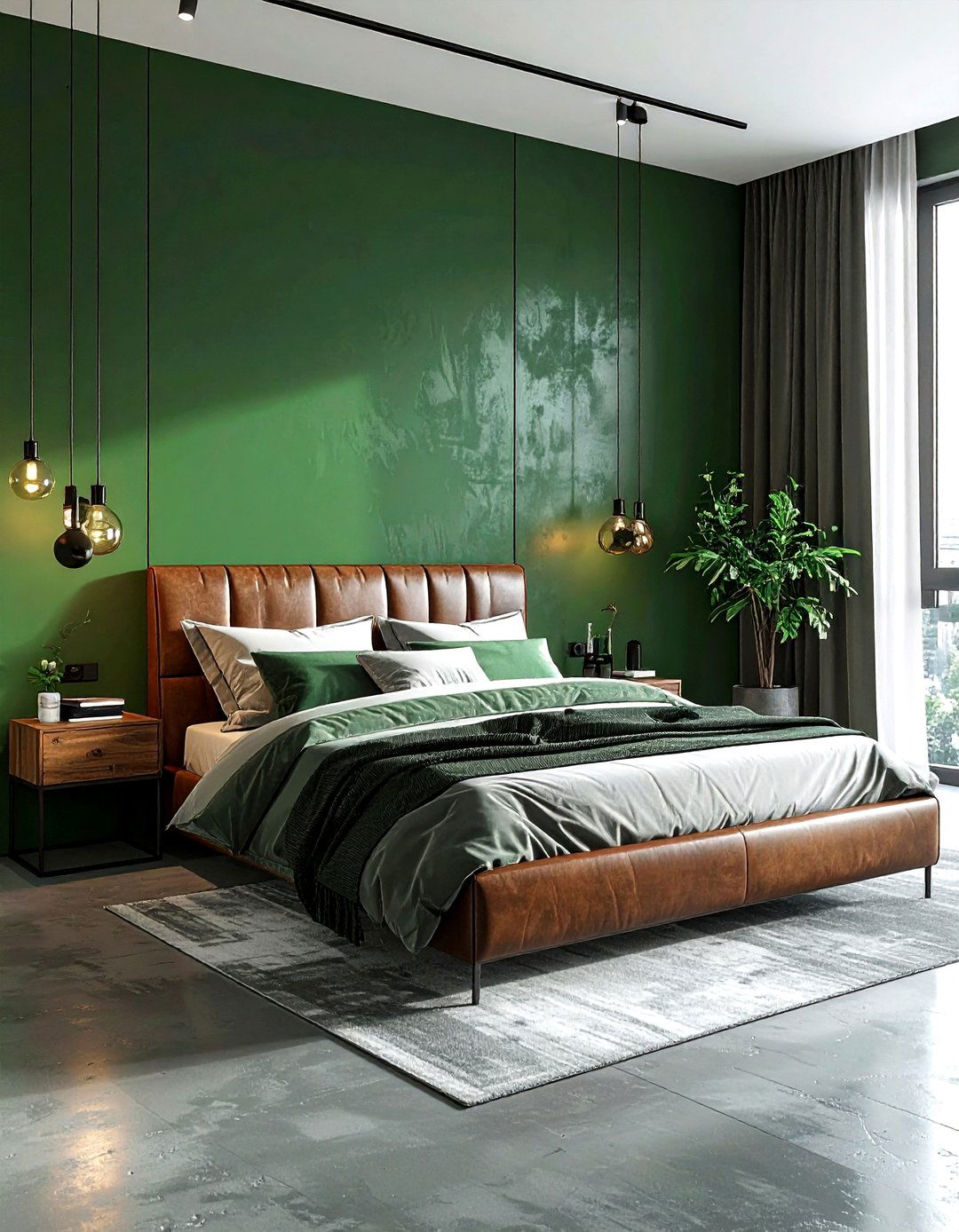 Industrial green bedroom - 30 green bedroom decor ideas