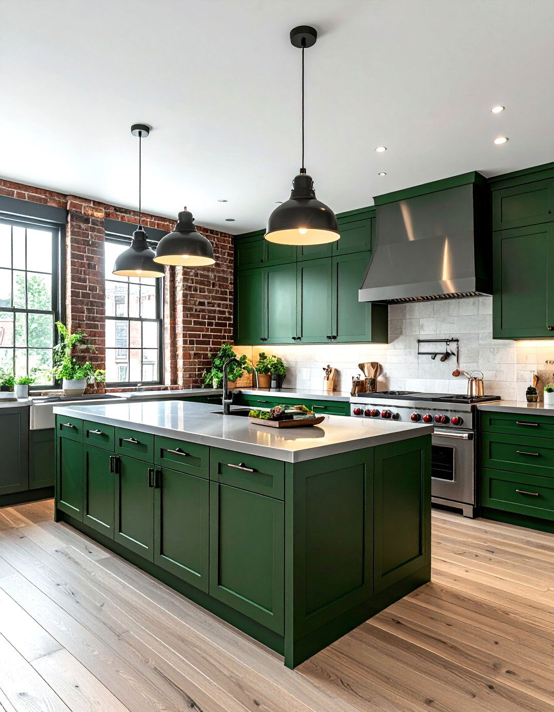 Industrial green kitchen - 30 cool green kitchen ideas