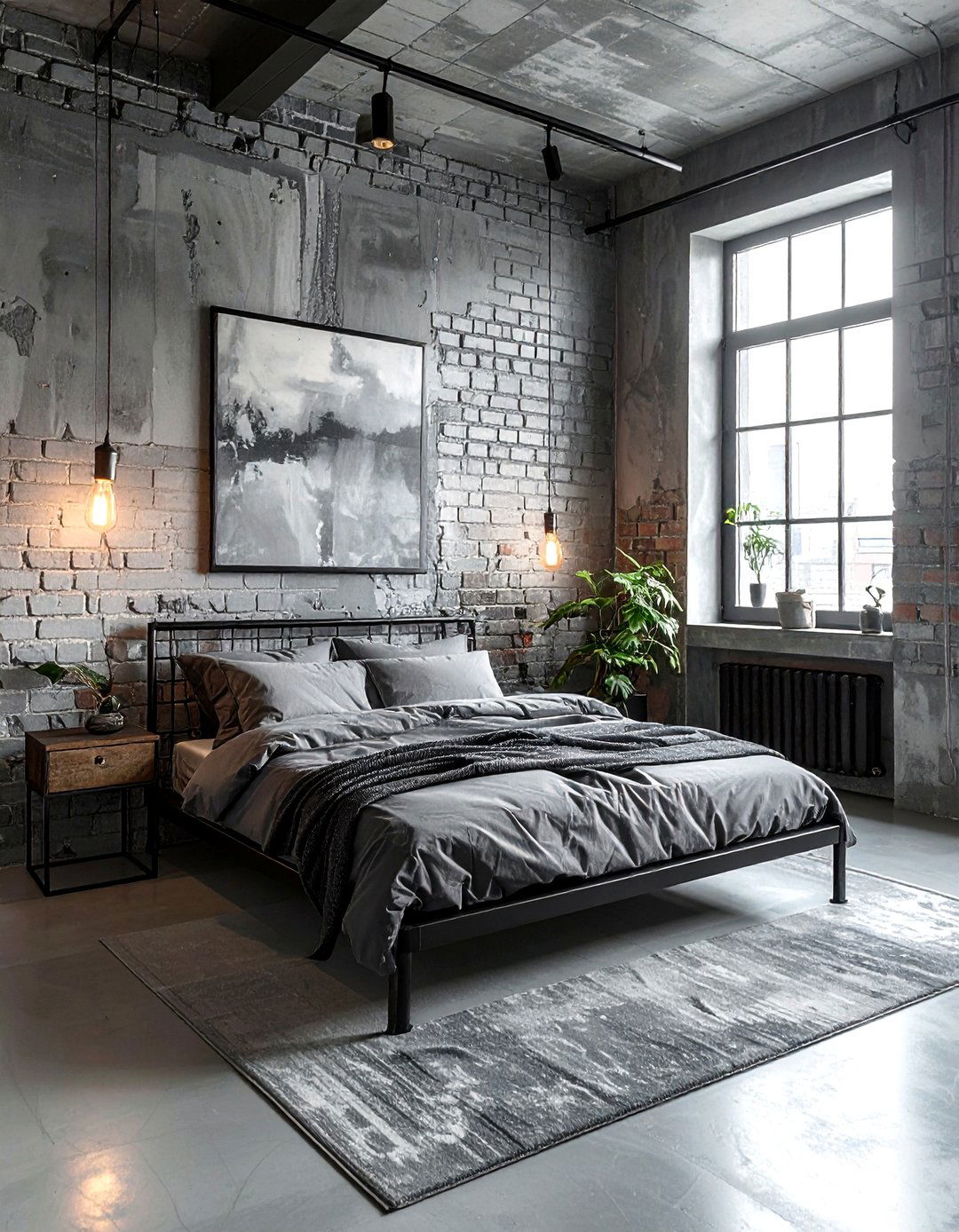 Industrial grey bedroom - 30 minimalist grey bedroom ideas