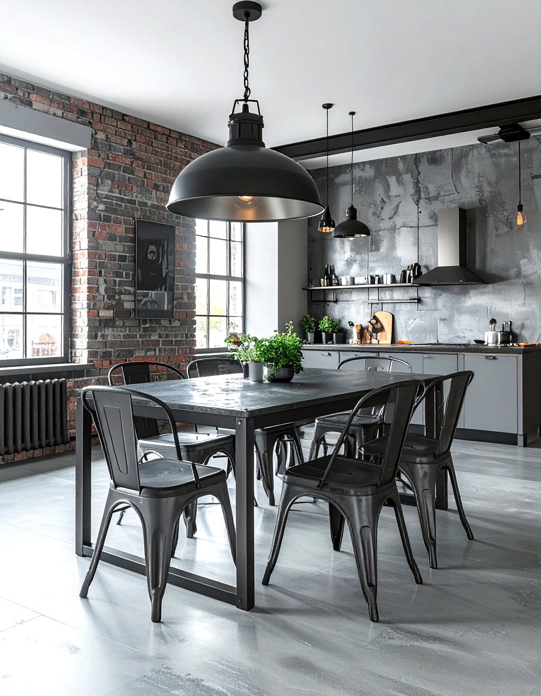 Industrial grey dining room - 30 grey dining room ideas