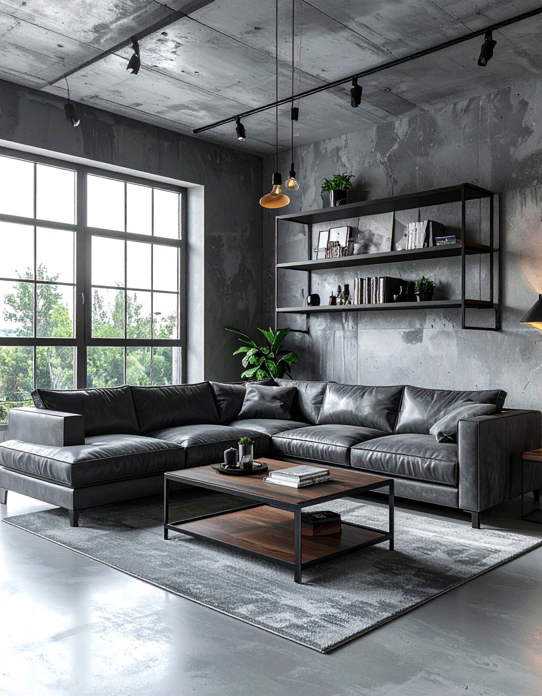 Industrial grey living room - 30 contemporary grey living room ideas