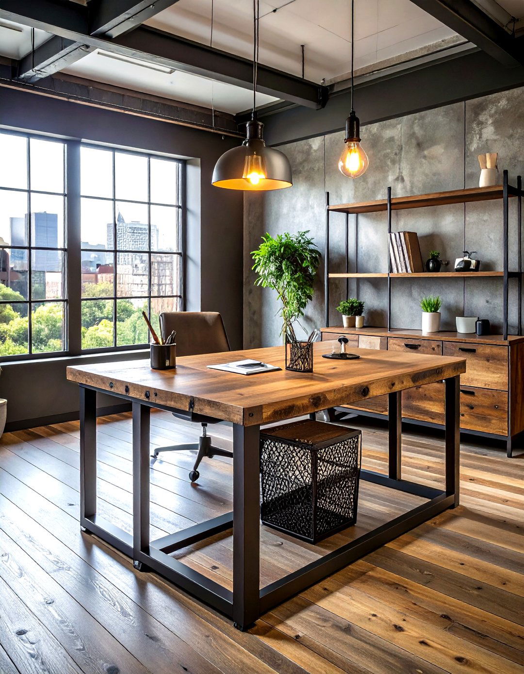 Industrial home office - 30 desk styling ideas