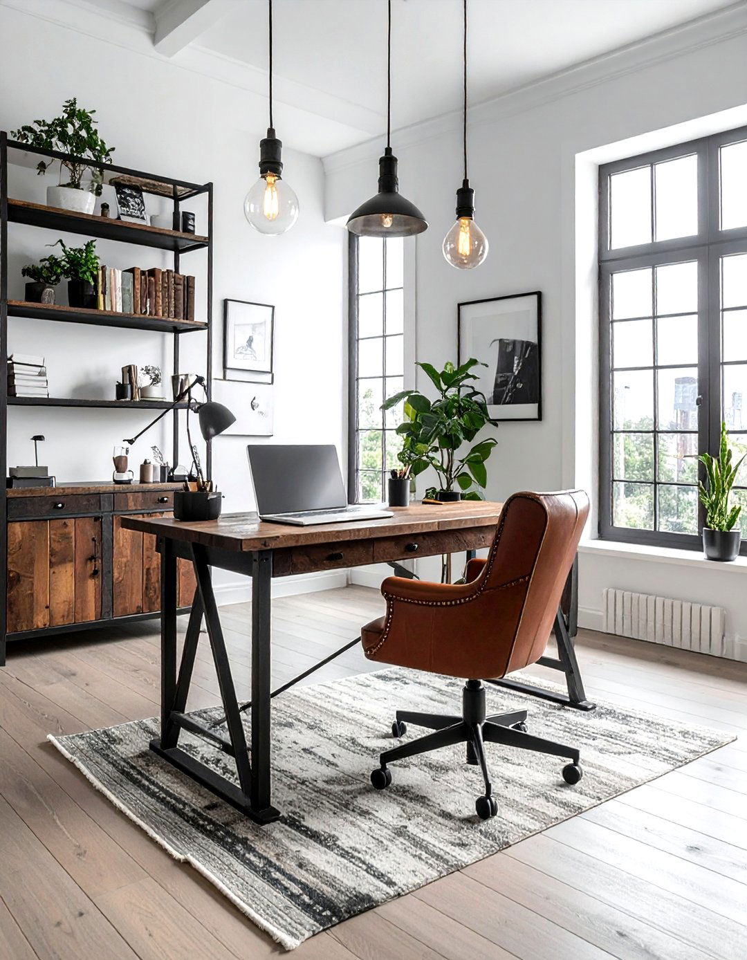 Industrial home office - 30 vintage home decor ideas