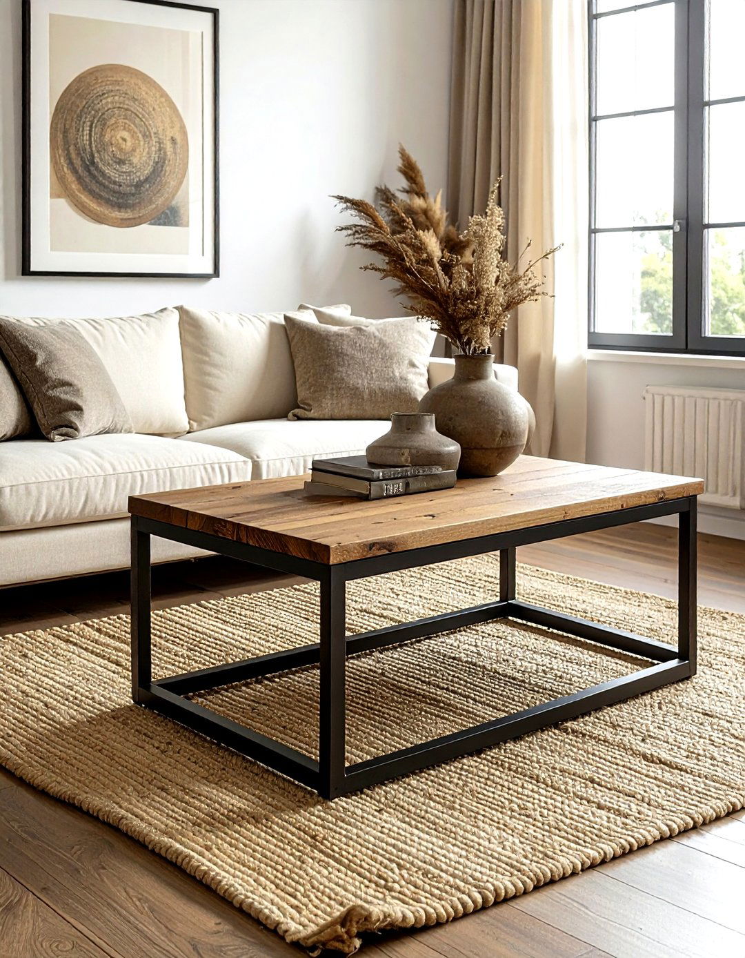 Industrial iron coffee table - 30 living room iron furniture ideas
